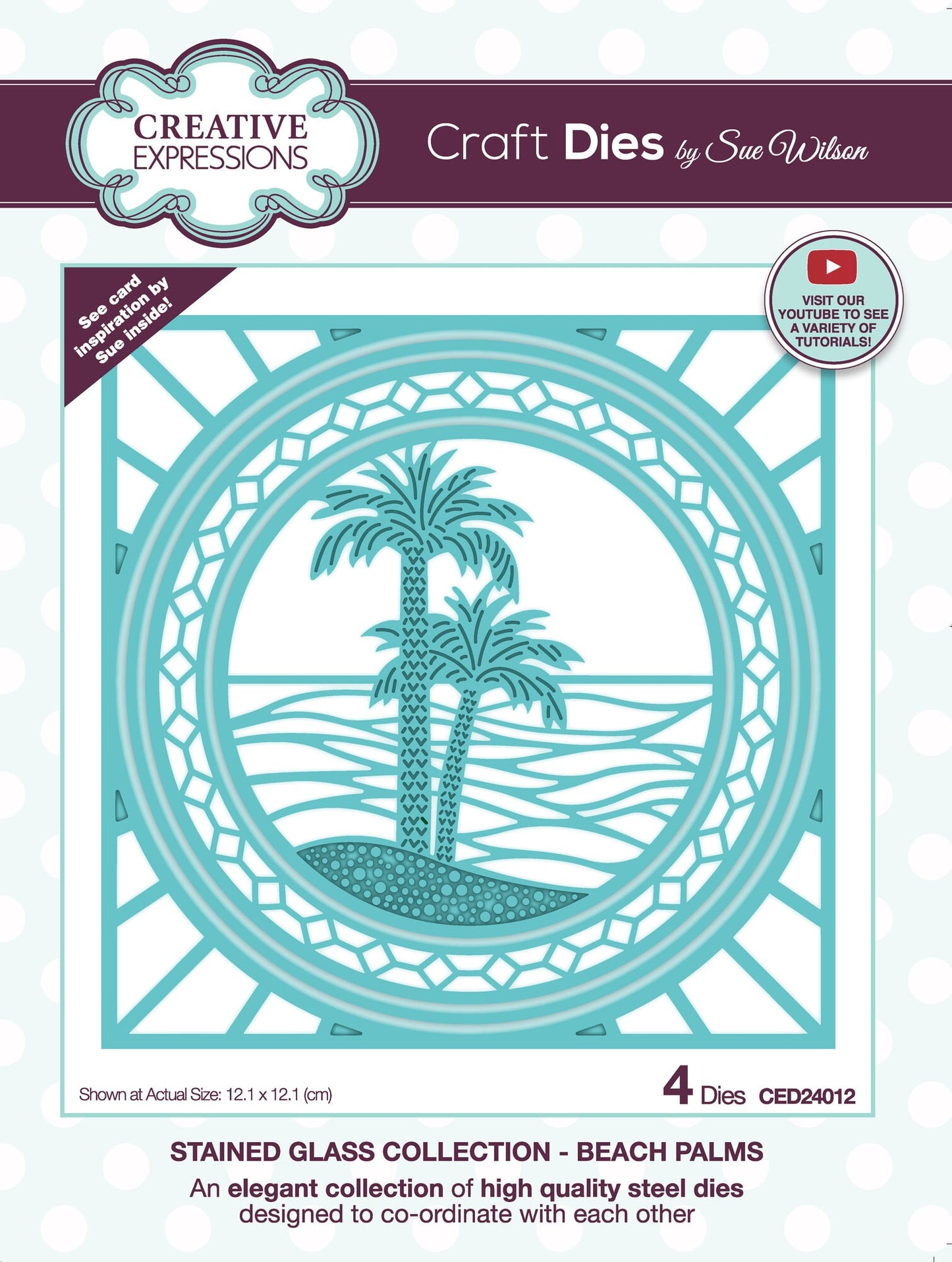 Creative Expressions Sue Wilson Craft Die Stained Glass Beach Palms
