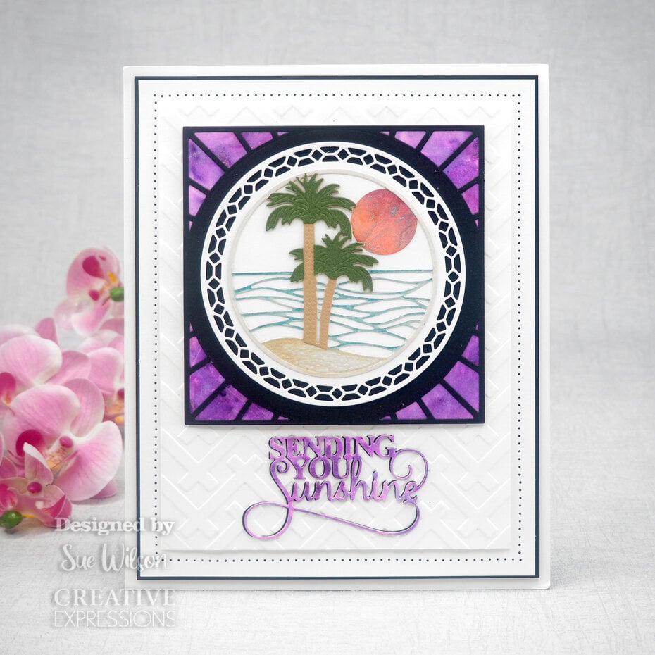 Creative Expressions Sue Wilson Craft Die Stained Glass Beach Palms