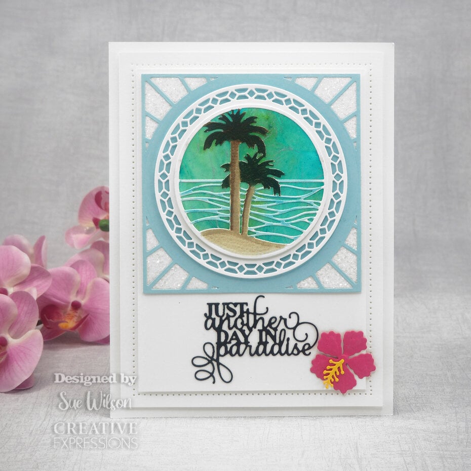 Creative Expressions Sue Wilson Craft Die Stained Glass Beach Palms
