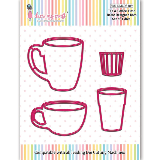 Dress My Craft cutting die - Basic Designer Dies Tea & Coffee Time (DMCD5489)