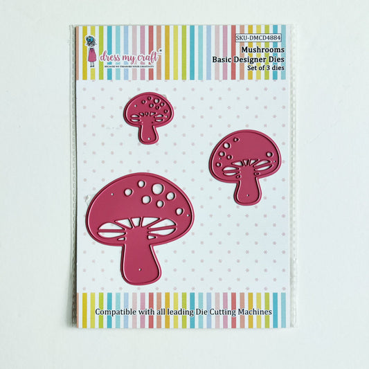 TILBUD! Dress My Craft cutting die Basic Designer Mushrooms - soppdies 3 str