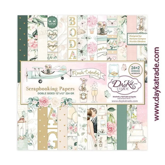 DayKa Trade Recien Casados 12x12 paper pack - bryllups arkpakke
