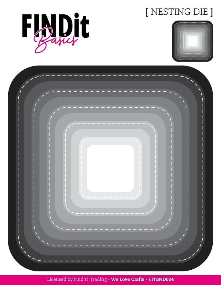 FINDit basics - Kvadrat med buede hjørner/ Nesting Dies Curved Squares