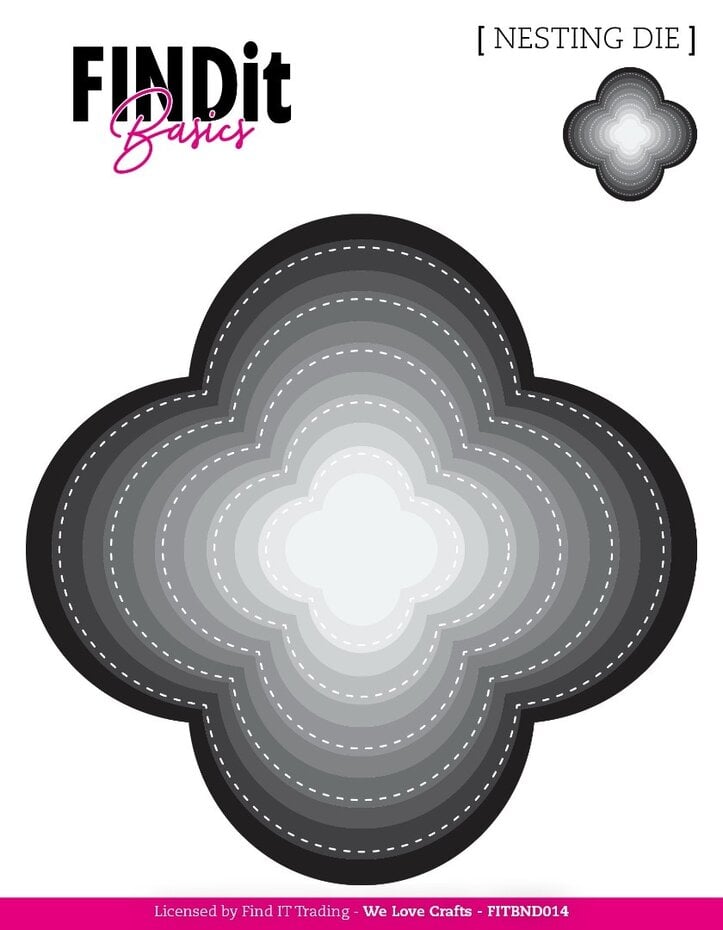 FINDit basics - dies med firkløver form/ Nesting Dies Stitched Quatrefoil