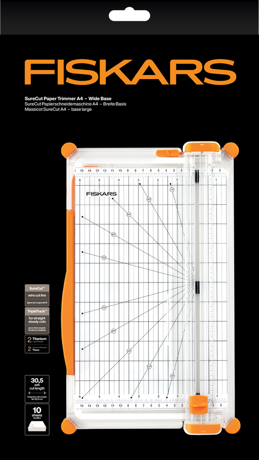 Kuttebrett / papirtrimmer - Fiskars - paper trimmer  - måleenhet inch og cm - Fiskars
