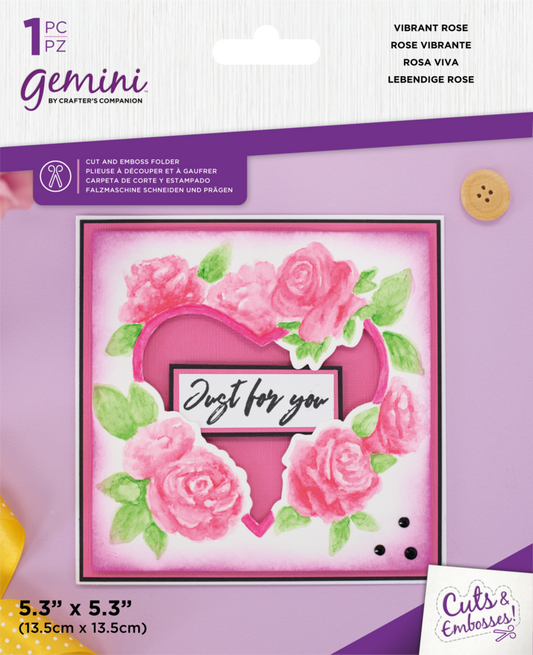 Crafters Companion Floral Frame Vibrant Rose Cut and Emboss Folder (GEM-CEF5-VIBROSE)