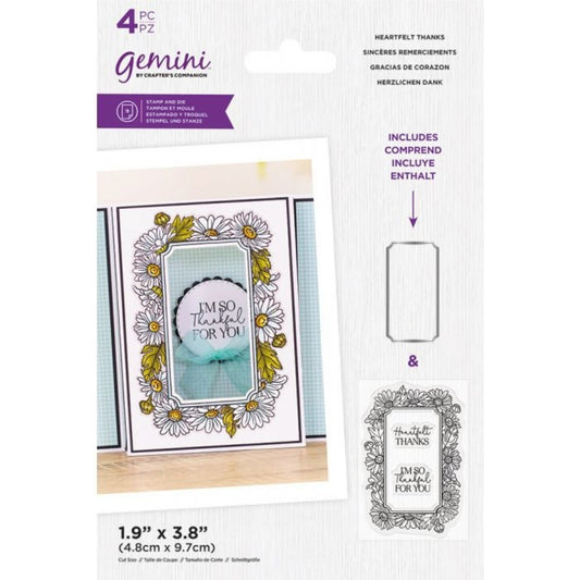 Gemini Crafter's Companion - Heartfelt Thanks Stamp & Die