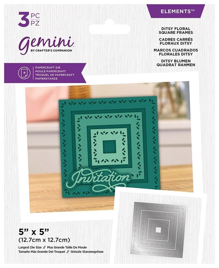 Gemini dies - Nesting Frame Ditsy Floral Square Frames Elements Dies (GEM-MD-ELE-DFSQ