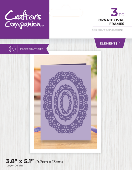 Crafters Companion Ornate Oval Frames Elements Dies (GEM-MD-ELE-OROV)