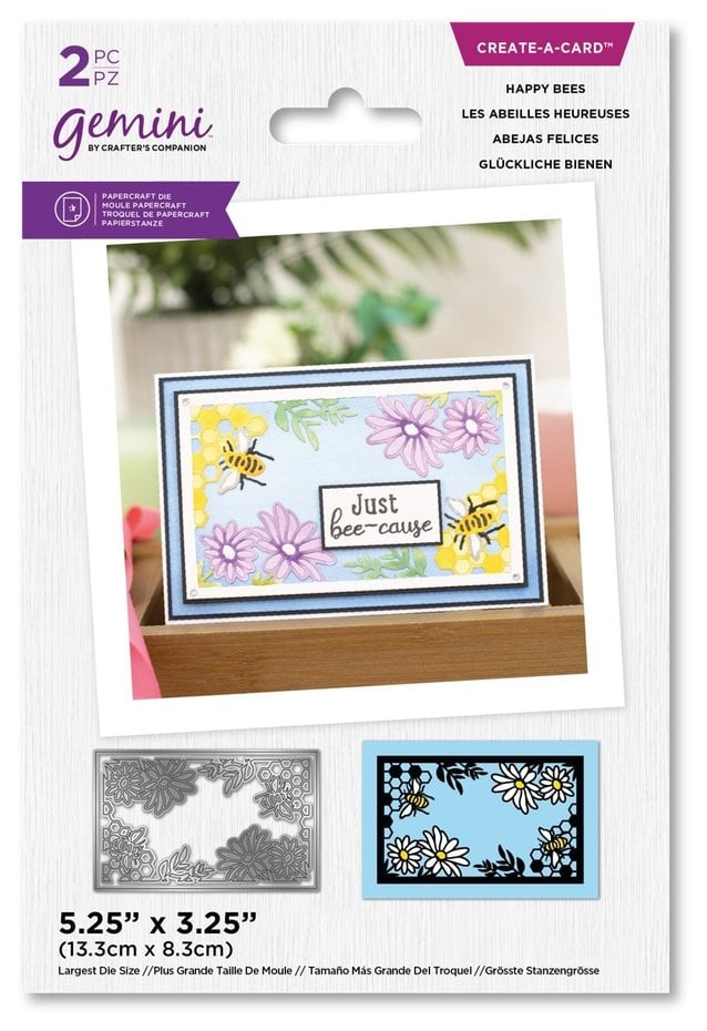 Gemini - Paper Piecing Happy Bees Create-a-Card Dies