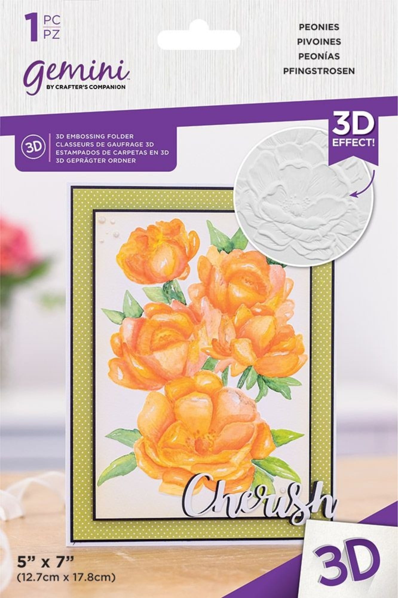 Gemini - Peonies 3D Embossing Folder