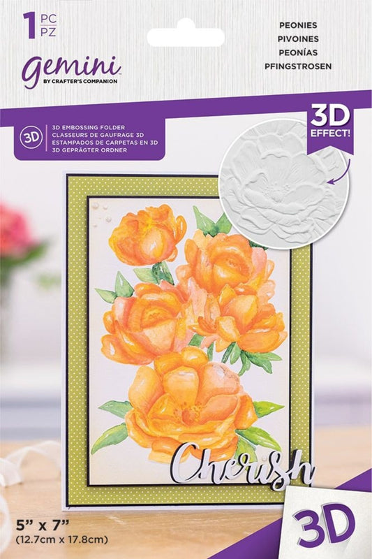 Gemini - Peonies 3D Embossing Folder