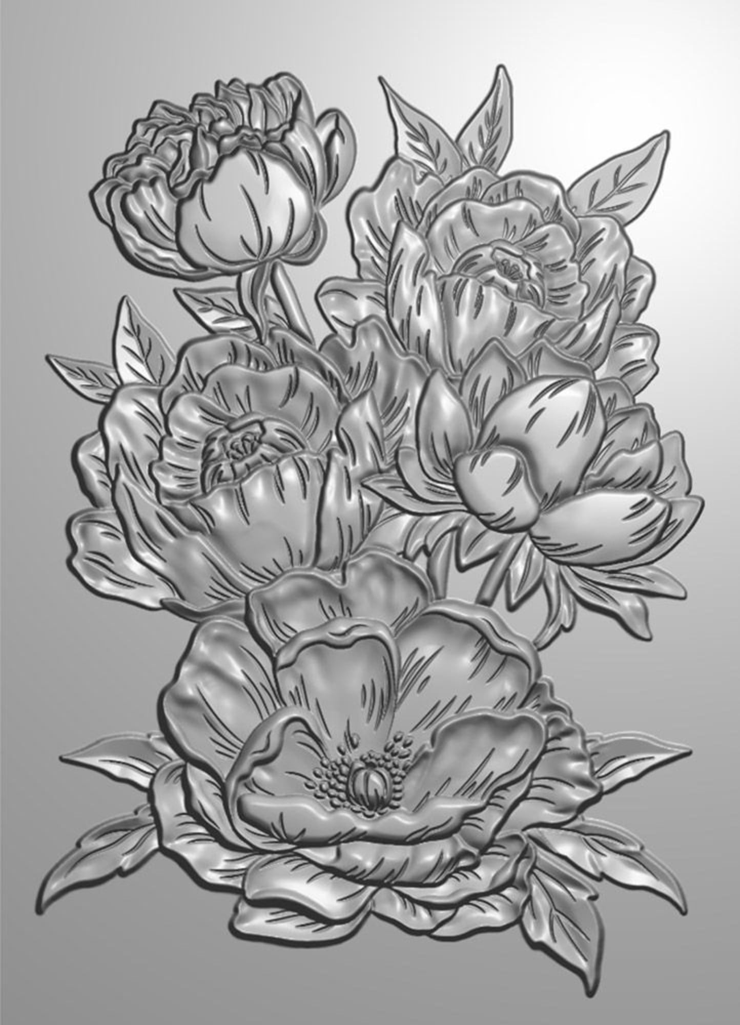 Gemini - Peonies 3D Embossing Folder