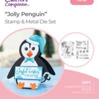 Gemini Shaped Card Base Stamp & Die Jolly Penguin (GEM-STD-JOLLPE) Pingvinformet kortbase die tot 18 dies og 11 stempler i pakken.