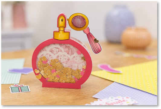 Crafters Companion - Shaped Shaker Eau De Parfum Stamp & Die (GEM-STD-EAPA)