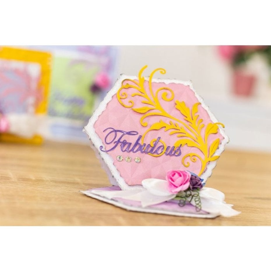 Torn Edge Hexagon Elements Dies Heksagon diessett med røffe kanter