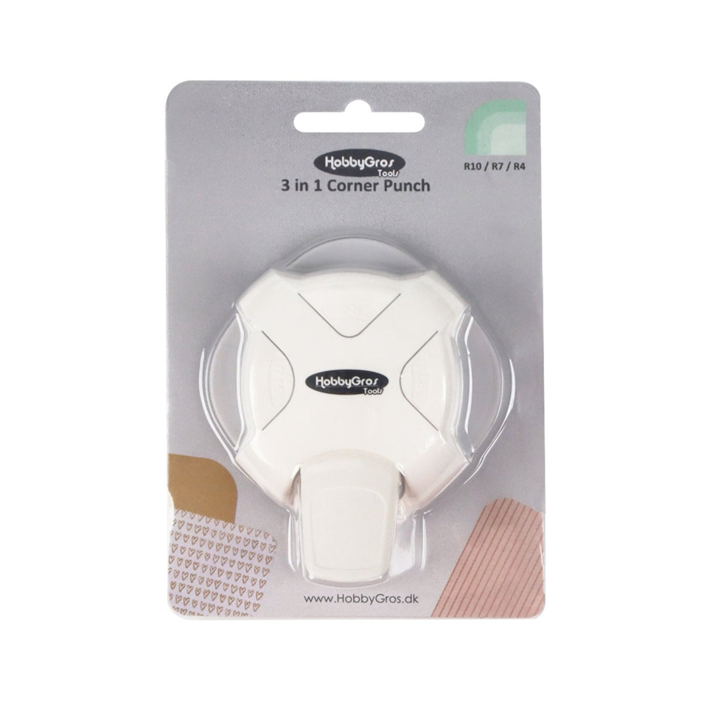 Hobbygros 3 in 1 Corner Punch Round - Hjørnerunder punch 3 i 1