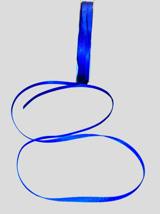 Silkebånd / Satinbånd konge blå 3mm