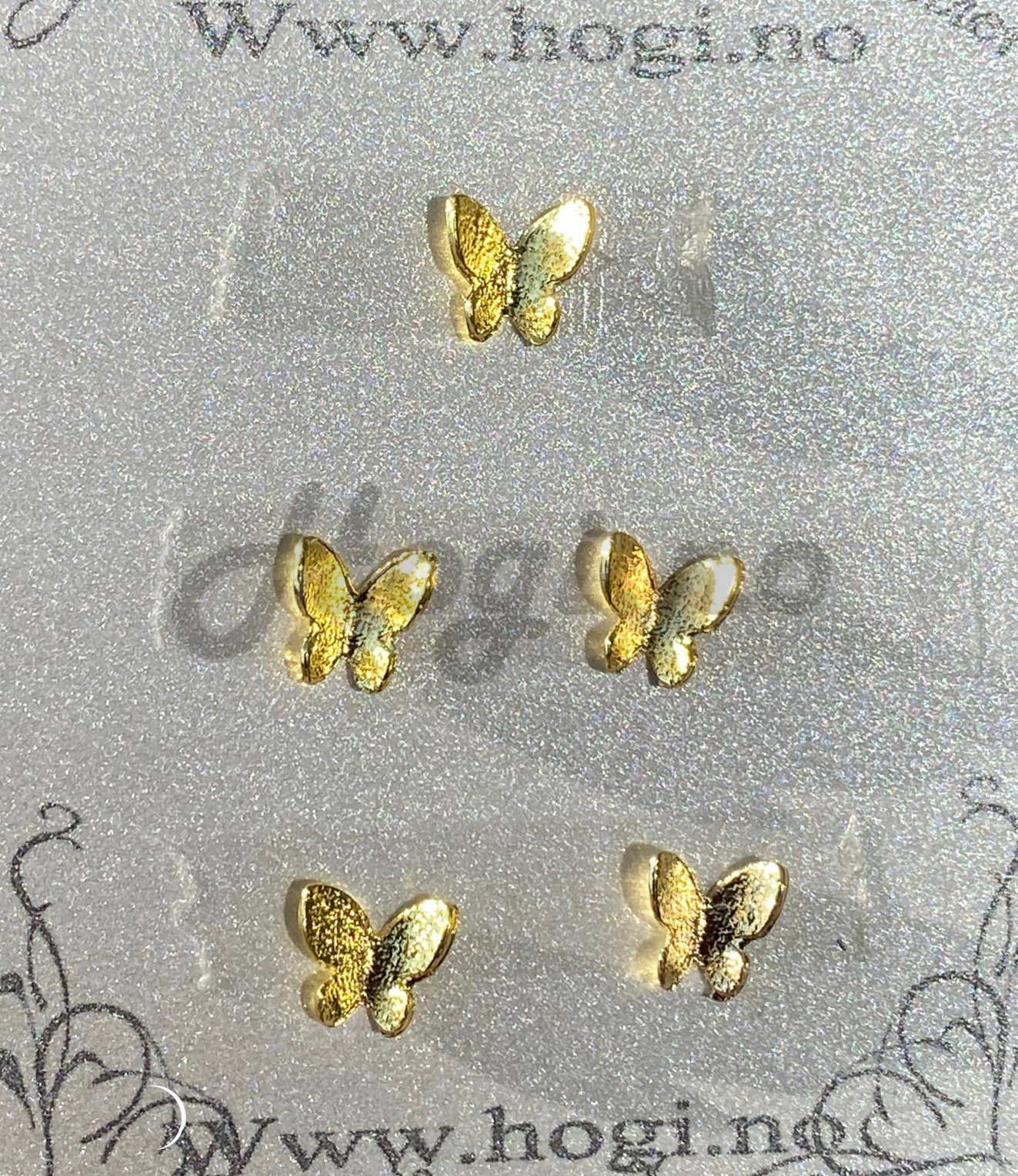 Sommerfugl gullfarget  metall