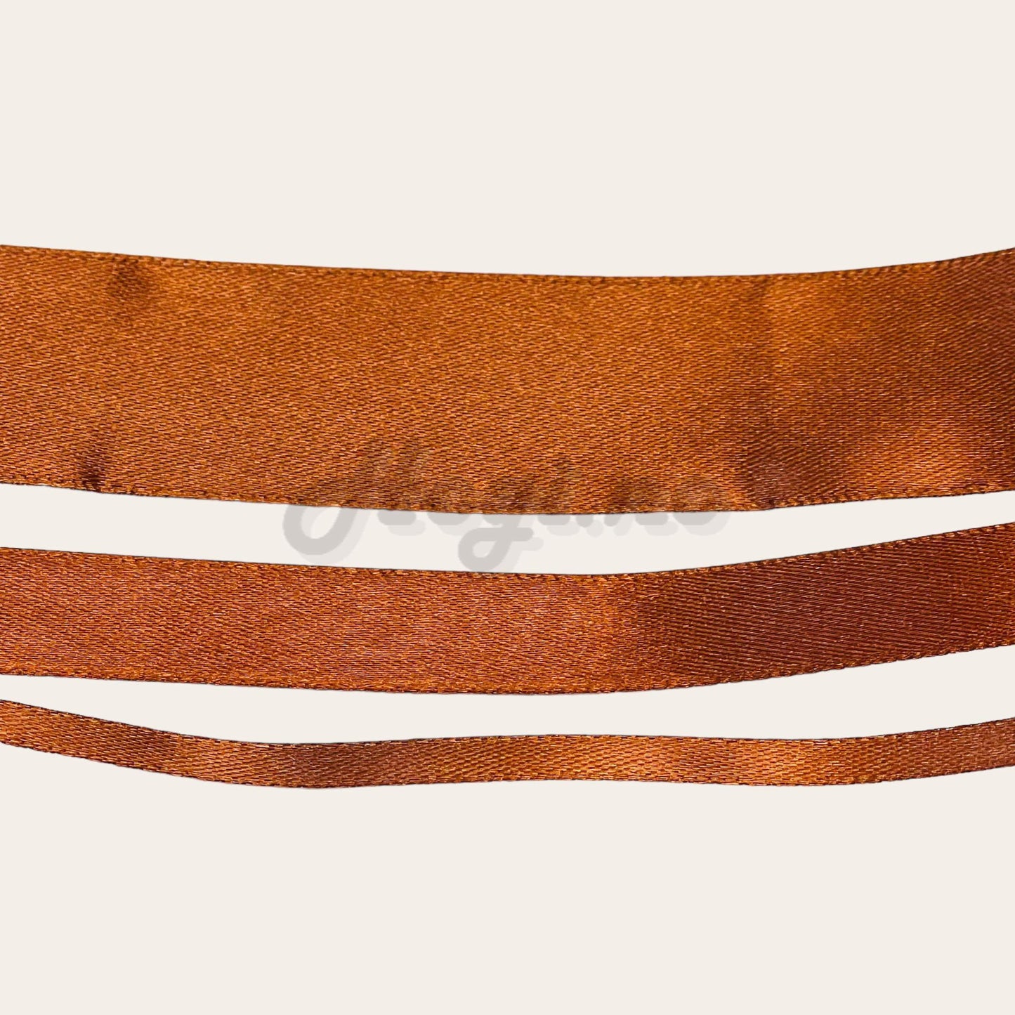 Silkebånd/ satinbånd - kastanje brun / chestnut brown