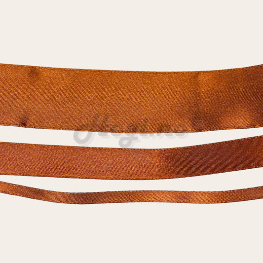 Silkebånd/ satinbånd - kastanje brun / chestnut brown