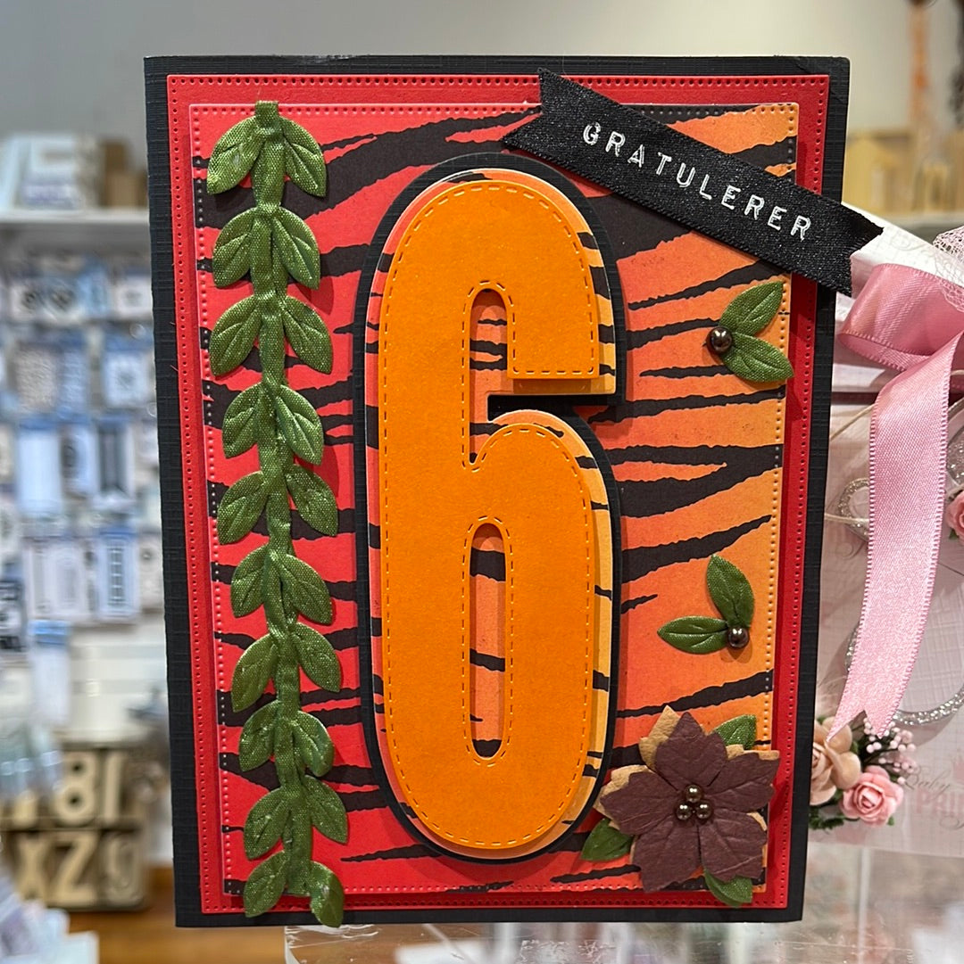 Crealies cardzz numbers 5 and 6/ 9 H:ca13 cm, talldies