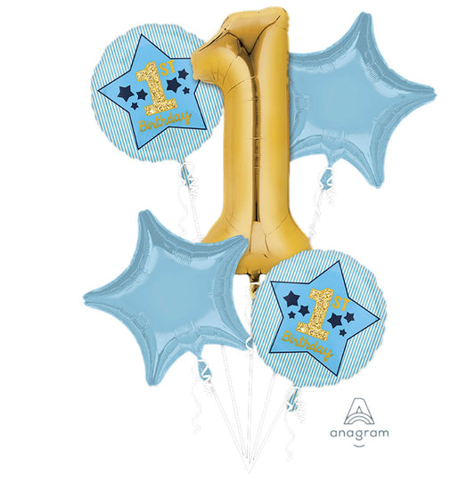 Ballong bukett kit- «1st birthday!» - kit m/ 5 folie ballonger