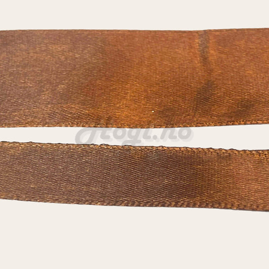Silkebånd/ satinbånd - mørk brun / dark brown