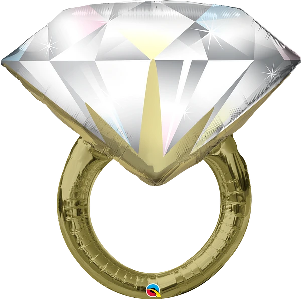 Folie ballong - diamant ring / giftering - 94cm
