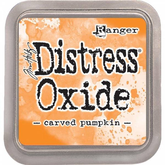 Distress oxide stempelpute carved pumpkin