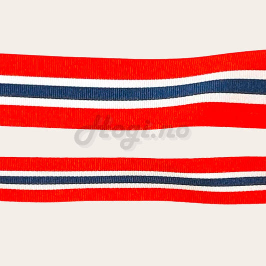 Silkebånd - rødt , hvit og blått / Norge / Norway flag