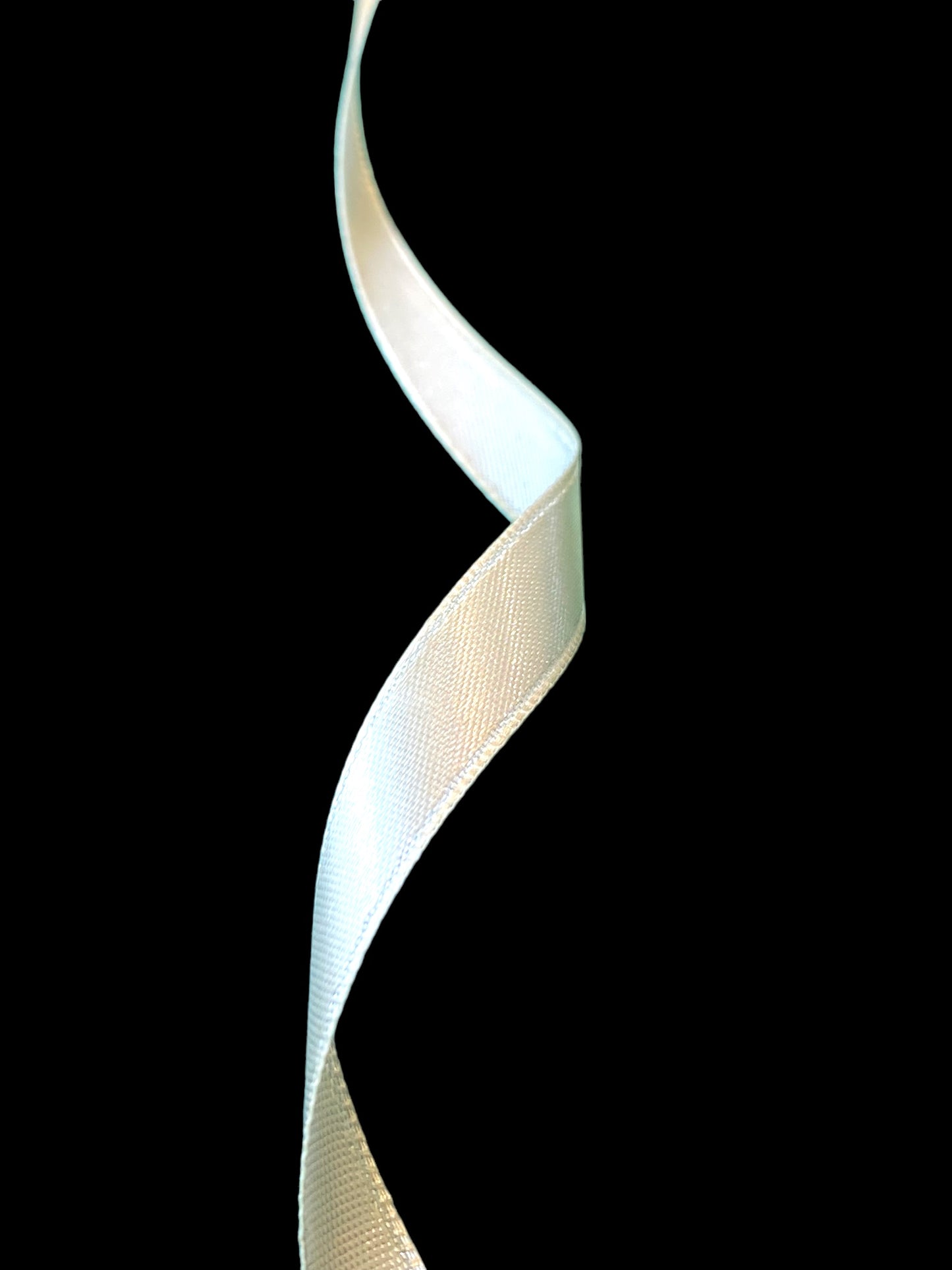 Silkebånd/ satinbånd - krem hvit / cream white