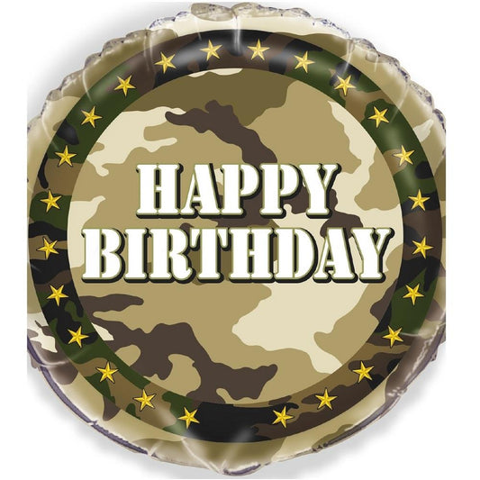 Folie ballong «HAPPY BIRTHDAY» militær 18inch