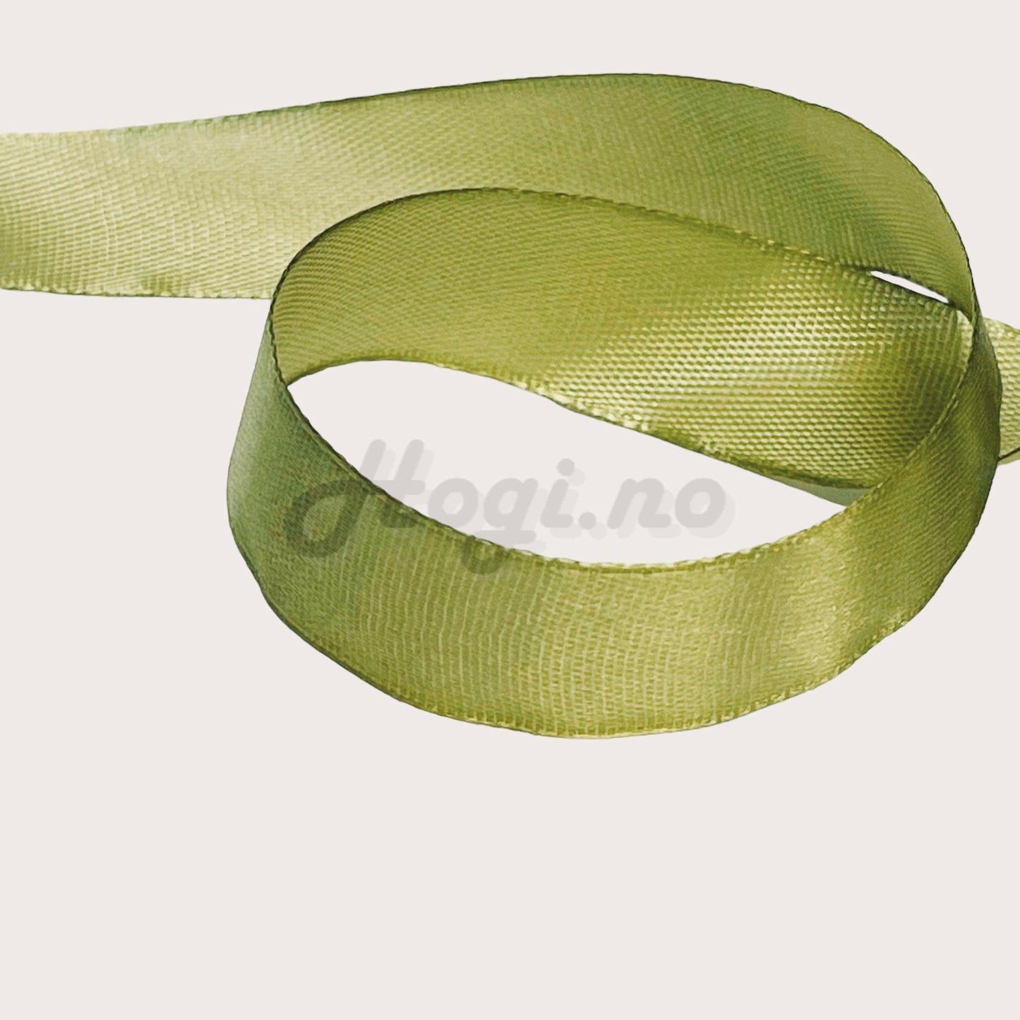 Silkebånd/ satinbånd - gylden grønn / golden green