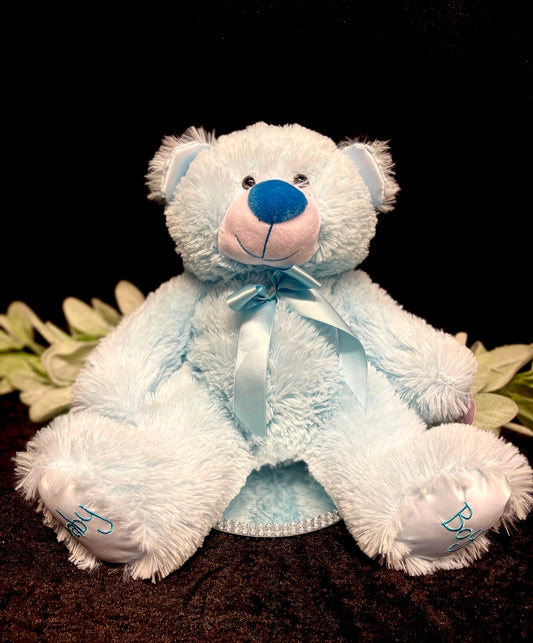 Bamse teddy lys blå / lys rosa