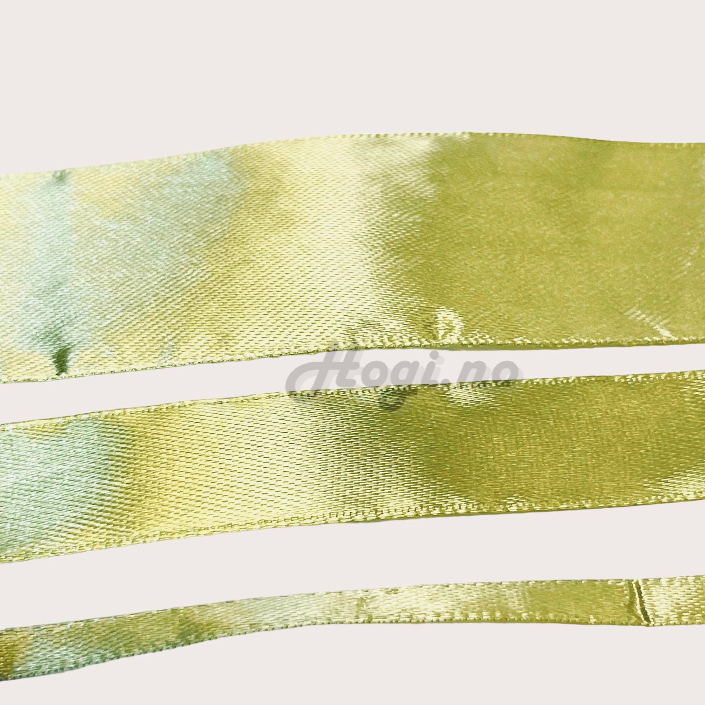 Silkebånd/ satinbånd - gylden grønn / golden green