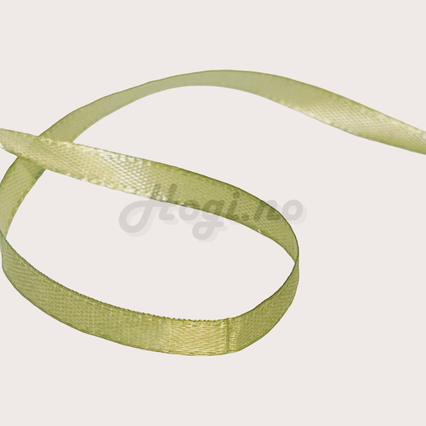 Silkebånd/ satinbånd - gylden grønn / golden green
