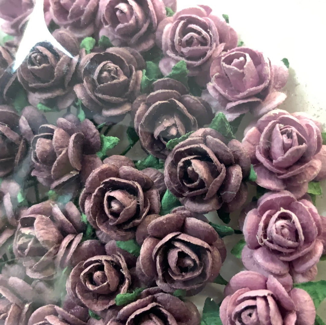 Papirdesign blomster roser - varm lilla mix - Ø 10mm