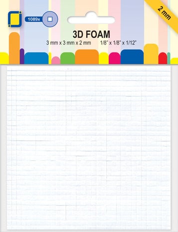 3D Foam Squares Mini  / mini 3d puter 3x3x2mm (3.3096)
