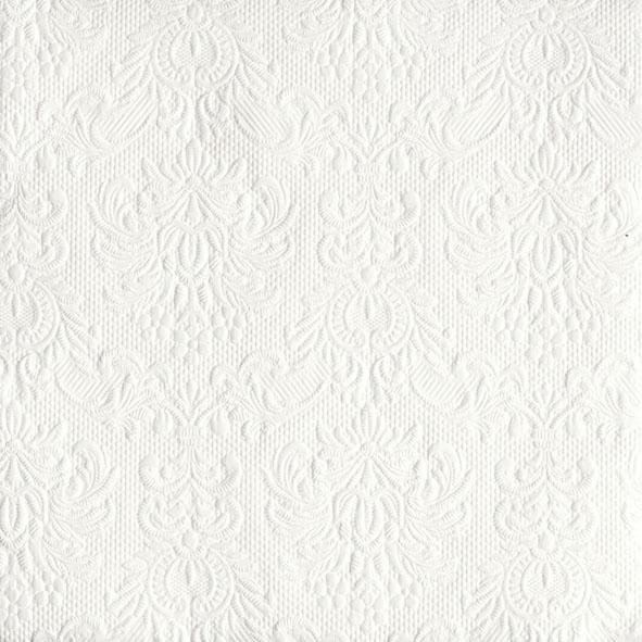 Servietter - lunsj - 33x33cm - Cameo uni hvit - med struktur