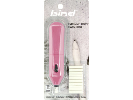 Kangaro - Bind Electric Eraser Pink + 10 Refills (excl. 2x AAA Batteries) (JU-70524)