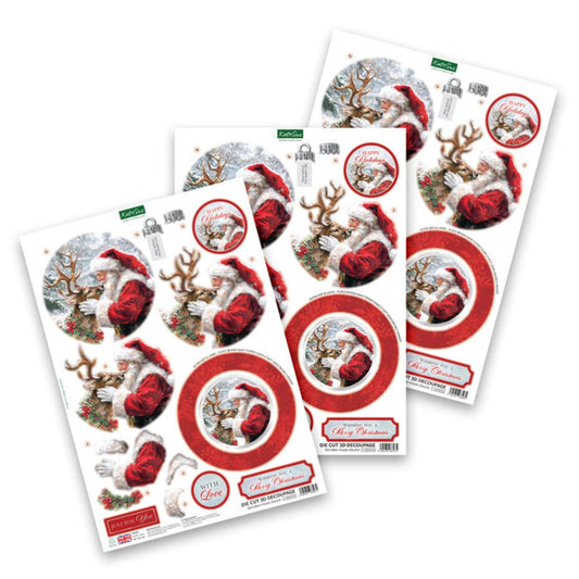3D klippark - Reindeer Kisses Bauble 3D Die-Cut (3pcs)