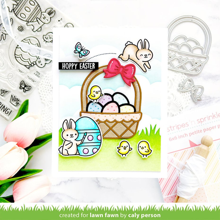 Eggcellent Easter Basket Lawn Cuts (LF3101) Påskekurv-die med egg og sløyfe