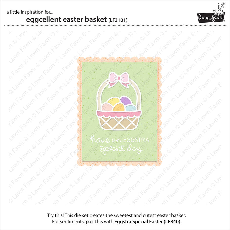Eggcellent Easter Basket Lawn Cuts (LF3101) Påskekurv-die med egg og sløyfe