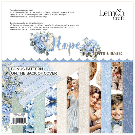 LemonCraft Hope Elements & Basics 8x8 Inch Paper Pad (LEM-HOPE-03)