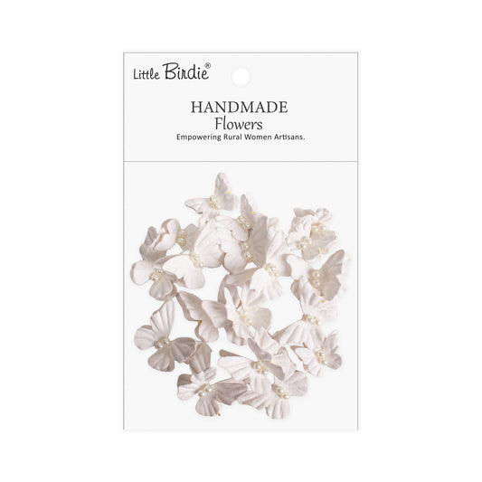 NYHET! Handmade Flowers Dreamy Flutter Frosty White 20pcs (CR110465)