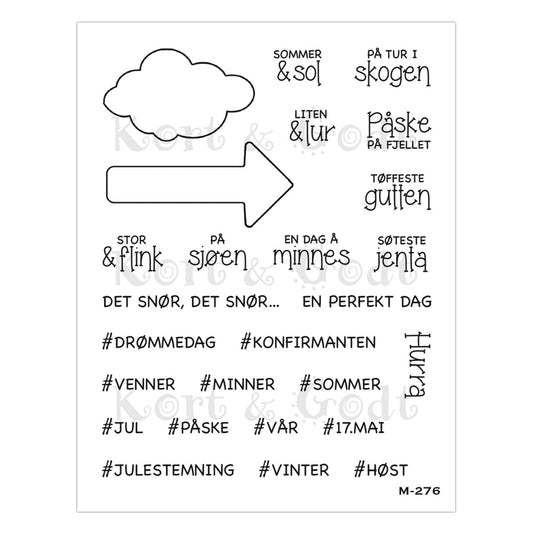 Kort & Godt stempelplate m276 små ord og uttrykk
