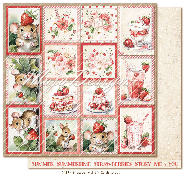 Maja Design Strawberry thief - Delicious - 12x12" Cut-out-cards