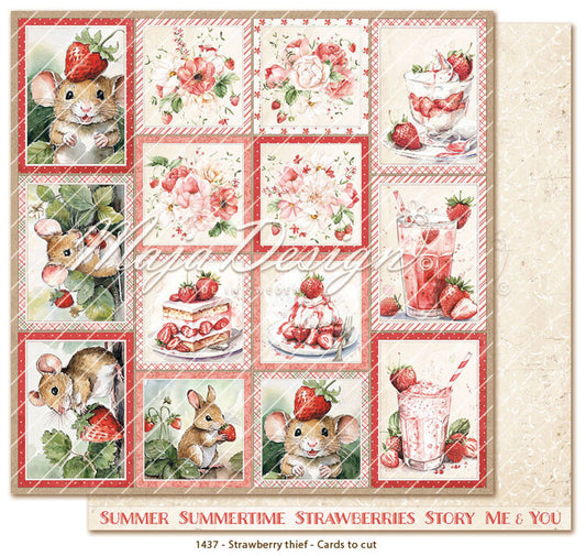 Maja Design Strawberry thief - Delicious - 12x12" Cut-out-cards