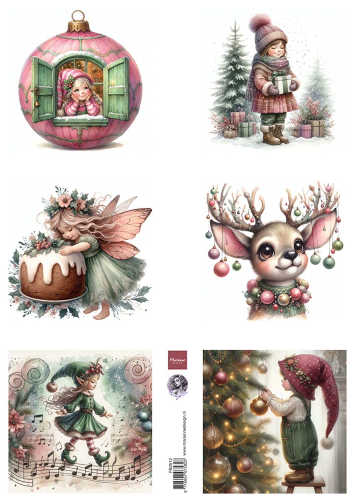 NYHET! motivark / klippark A4 - Enchanted Christmas by Fairybells (FB2512)